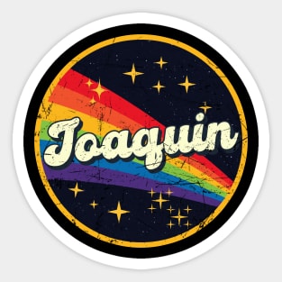 Joaquin // Rainbow In Space Vintage Grunge-Style Sticker